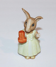 Anthropomorphic Bunny Rabbit Ceramic Figurine Dress Mini Spring Easter 3 3/4