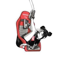 Car Air Freshener Racing Chair Anime Waifu Black Hair Pin Up Decal picture