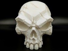 Battle-Scarred Skull Decor - Gothic Low Poly Skeleton Head picture