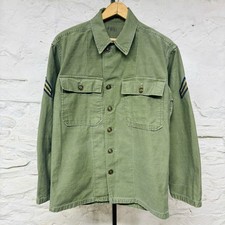 OG 107 Vintage 1950s Korean War Era US Army Shirt Utility Jacket with Patches picture