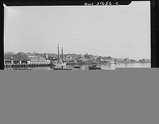 Gloucester Massachusetts 1900s Fishing Wharfs Harbor Boats Late Evening picture