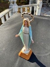 Vintage Virgin Mary With Halo Resin Italy 7” T picture