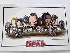 Michael Locoduck Duron 11x14 The Walking Dead caricature print with signature picture