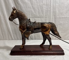 Vtg Mid-Century Western Horse TV Lamp W/ Jeweled Saddle 1950s-60s Style Works picture