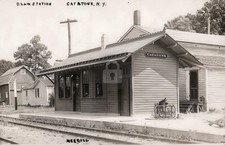 Catatonk NY DL&W Train Station NY Plows 1910s RPPC Photo Postcard COPY picture