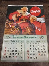 WW2 WWII 1941 Coca-Cola Calendar Sheet Santa Claus XMAS Pearl Harbor ~ 1940s picture