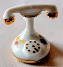 Miniature Limoges France Porcelain Telephone  1.25
