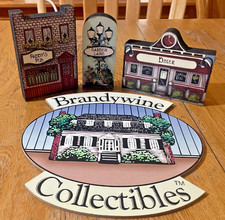 Set of 3 Brandywine Woodcrafts Shelf Sitter Paddy's Pub, Diner, Garden Lane EXC picture