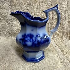 FLOW BLUE AMOY 5” CREAMER- PITCHER BY DAVENPORT 1844 picture