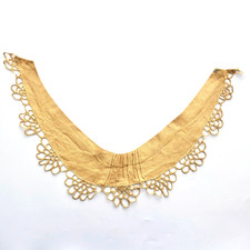 Art Deco Linen Collar or Dress Yoke Handmade Lace Edge 4