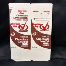 Vintage Brown Swiss Jersey Chocolate Milk Carton Quality Chekd South Dakota Pint picture