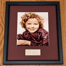 Child star Shirley Temple cut autograph signed framed w/ vintage 8x10 photo JSA picture