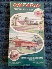 Vintage 1958 Ontario Canada Official State Road Map Department of Highways picture