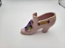 Vtge Ceramic Miniature High Heel Shoe Soveigner Beverley Beach MD Victorian Pink picture