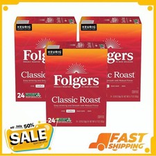 ( 3 Pack ) Folgers Classic Roast, Medium Roast Coffee, Keurig K Cup Pods, 24 Ct picture