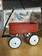 TELEFLORA Little Red Metal Wagon 5” Tall miniature gift collectable toy decor picture