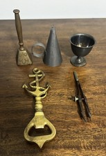 Lot Of 5 Vintage Antique Brass, Pewter, etc Items 1940s-60s Estate Find picture