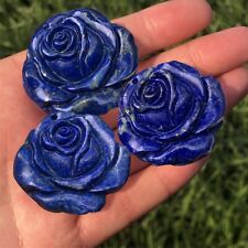 Crystal Carving Lapis Lazuli  Rose Flower Healing Crystal Rocks Decor Gifts picture
