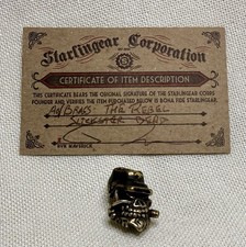 STARLINGEAR, THE REBEL SLICKSTER BEAD w/ CIGAR, Ag/Brass, Monkey Edge picture