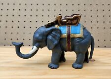 Vintage Circus Elephant Die Cast Iron Mechanical Coin Bank Works Great picture