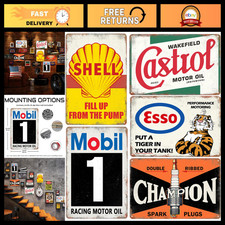 Vintage Metal Tin Signs for Garage, Man Cave Decor, Old Car Posters, Motor Oil & picture