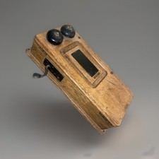 Antique 1900’s KELLOGG OAK WALL PHONE Handle Chicago 20163  picture