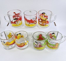Lot Of 7 Vintage McDonald’s Garfield Glass  Cups 1978-1980 Jim Davis Mugs USA picture