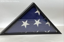 Hobby Lobby Black Flag Display Case Frame with Folded American Flag 25x12 picture