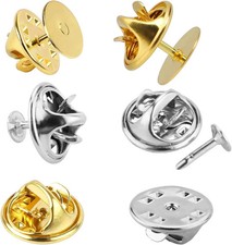 120 Pairs Butterfly Clutch Tie Tacks Pin Back Metal Locking Replacement with 10m picture