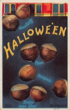 J78/ Halloween Postcard Holiday c1910 Ellen Clapsaddle Chestnuts 262 picture