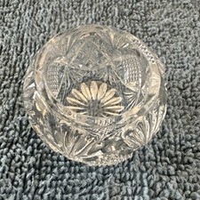 Vintage EAPG Salt Cellar Fancy Clear Glass Diamond Point Facet Salt Cellar picture