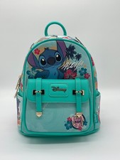 Disney x WondaPop Stitch & Angel 11” Teal Vegan Leather Mini Backpack picture