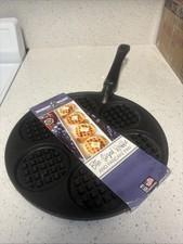 Vintage Nordic Ware Cast Aluminum Mini Silver Dollar Waffle Griddle Skillet, New picture