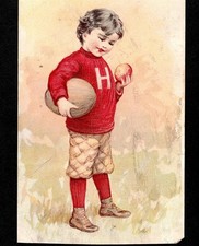 c. 1899 Harvard Football Trade Card VARIANT Sacramento California Fruit Building picture