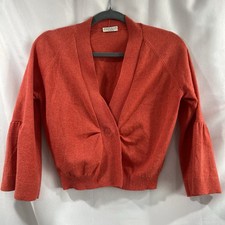 Brunello Cucinelli Women’s M Cashmere Crop Bolero Sweater Red Designer picture