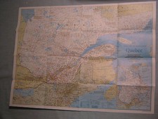 QUEBEC WALL MAP THE MAKING OF CANADA National Geographic March 1991 picture