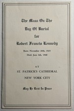 Program Robert F. Kennedy funeral St. Patrick's Cathedral June 6, 1968 picture