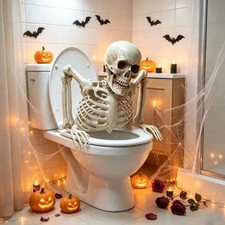 Realistic Halloween Skeleton Decoration with Movable Joints, Outdoor Yard Party picture