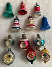 Lot of 12 Christmas Ornaments Shiny Brite, Poland, USA Indent, Bells Indent  Box picture