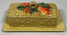 LEFTON Fall Butter Dish Vintage Basket Weave Pattern 1960s-1970s RARE 5962 picture