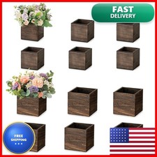 NUPTIO Small Wooden For Centerpiece, Brown, Square, 4