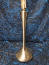 Vintage Laurel Mid Century Modern Stainless Steel Genii Bottle Lamp w Finial 26½ picture