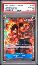 2025 ONE PIECE OP10-ROYAL BLOOD TREASURE RARE #052 PORTGAS D. ACE PSA 10 picture