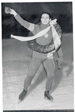 Helsinki FinlandOleg Gontsharenko Russia skating around rink wreat- Old Photo picture