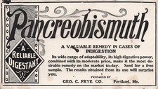 Pancreobismuth Victorian Trade Card Ink Blotter Geo. C Frye Co Boston MA picture