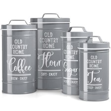 DAYYET Gray Canisters Sets for the Kitchen, Airtight Kitchen picture