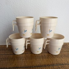 Vintage Aunt Rhody Goose Nesting Cups Set of 10 Blue Bow Country Goose Plastic  picture