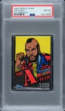 1983 TOPPS THE A-TEAM B.A. BARACUS WAX PACK TV TRADING CARDS PSA 8 NM/MT picture