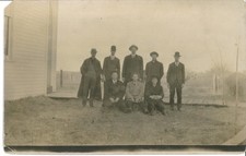Antique Postcard RPPC Picture Group Of Men 1909 Mount Sterling Iowa Farmington picture