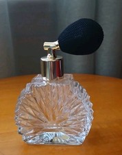 Vintage Clear Pressed Cut Glass Perfume Atomizer Bottle Western Germany picture